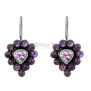 Natural Amethyst Semi Precious Gemstone earring In 925 Sterling Silver Jewelry 925SE122