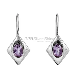 Natural Amethyst Semi Precious Gemstone earring In 925 Sterling Silver Jewelry 925SE139