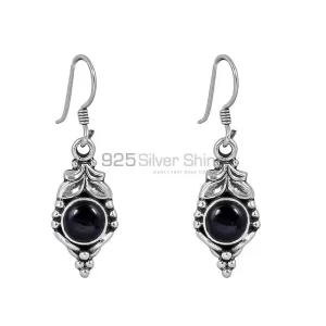 Natural Black Onyx Gemstone earring In 925 Solid Silver Jewelry 925SE107