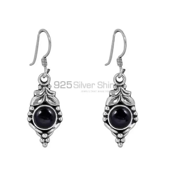 Natural Black Onyx Gemstone earring In 925 Solid Silver Jewelry 925SE107