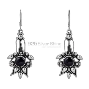 Natural Black Onyx Gemstone earring In 925 Sterling Silver Jewelry 925SE81