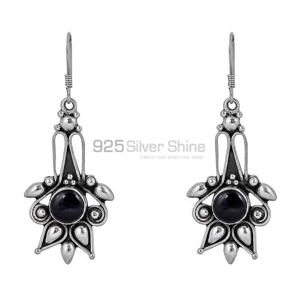Natural Black Onyx Gemstone earring In 925 Sterling Silver Jewelry 925SE81