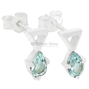 Natural Blue Topaz Gemstone earrings In 925 Sterling Silver 925SE466
