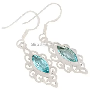 Natural Blue Topaz Gemstone earrings Manufacturer In 925 Sterling Silver Jewelry 925SE341