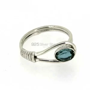 Natural Blue Topaz Gemstone Handmade Ring In 925 Solid Silver 925SR028-3