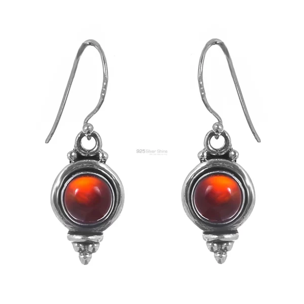 Natural Carnelian Gemstone earring In Sterling Silver 925SE162