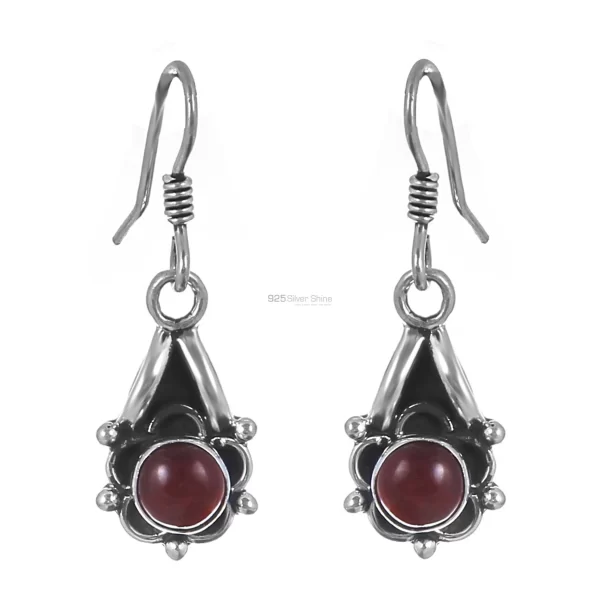 Natural Carnelian Semi Precious Gemstone earring In Solid Silver 925SE168