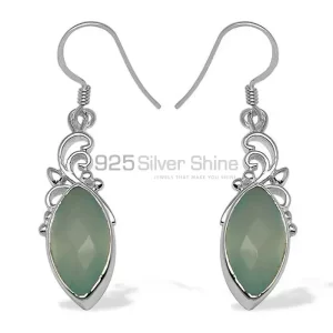 Natural Chalcedony Gemstone earrings In 925 Sterling Silver 925SE1019