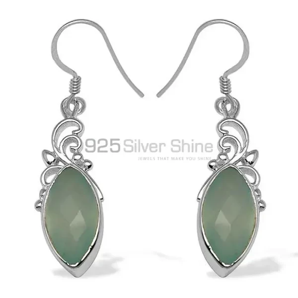 Natural Chalcedony Gemstone earrings In 925 Sterling Silver 925SE1019