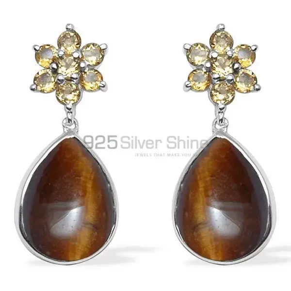 Natural Chalcedony Gemstone earrings In Fine 925 Sterling Silver 925SE1025
