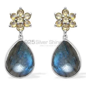 Natural Chalcedony Gemstone earrings In Solid 925 Silver 925SE1022