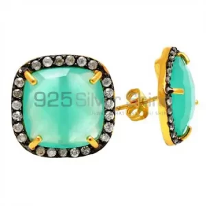 Natural Chalcedony Gemstone earrings Suppliers In 925 Sterling Silver Jewelry 925SE1274