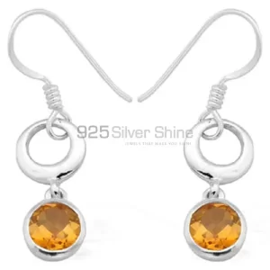 Natural Citrine Gemstone earrings Manufacturer In 925 Sterling Silver Jewelry 925SE973