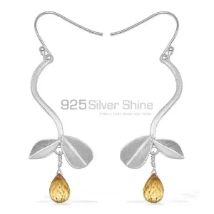 Natural Citrine Gemstone earrings Suppliers In 925 Sterling Silver Jewelry 925SE730