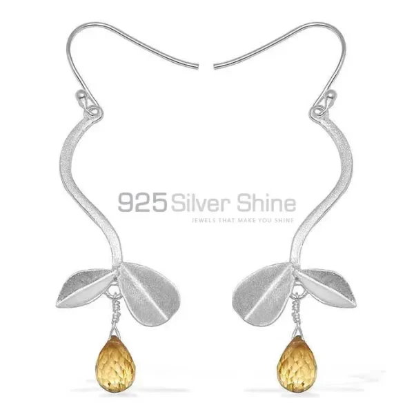 Natural Citrine Gemstone earrings Suppliers In 925 Sterling Silver Jewelry 925SE730