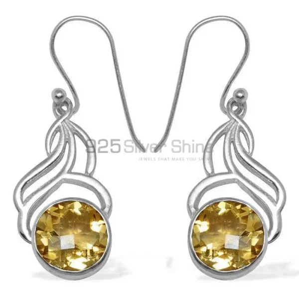 Natural Citrine Gemstone earrings Suppliers In 925 Sterling Silver Jewelry 925SE809