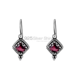 Natural Garnet Gemstone earring In 925 Sterling Silver Jewelry 925SE121
