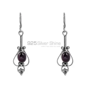 Natural Garnet Gemstone earring In Sterling Silver Jewelry 925SE57