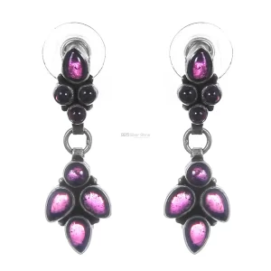 Natural Garnet Gemstone earrings Exporters In 925 Sterling Silver Jewelry 925SE259