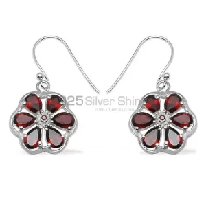 Natural Garnet Gemstone earrings In 925 Sterling Silver 925SE703