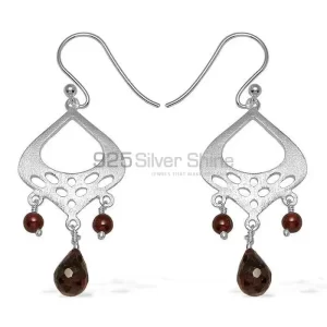 Natural Garnet Gemstone earrings In 925 Sterling Silver 925SE782