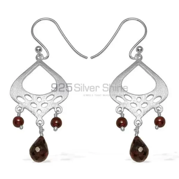 Natural Garnet Gemstone earrings In 925 Sterling Silver 925SE782