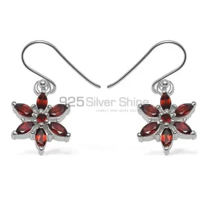 Natural Garnet Gemstone earrings In Fine 925 Sterling Silver 925SE709
