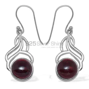 Natural Garnet Gemstone earrings Manufacturer In 925 Sterling Silver Jewelry 925SE815