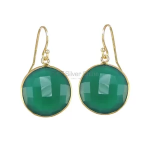 Natural Green Onyx Gemstone earrings Wholesaler In 925 Sterling Silver Jewelry 925SE1946