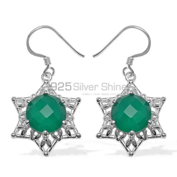 Natural Green Onyx Gemstone earrings Wholesaler In 925 Sterling Silver Jewelry 925SE806