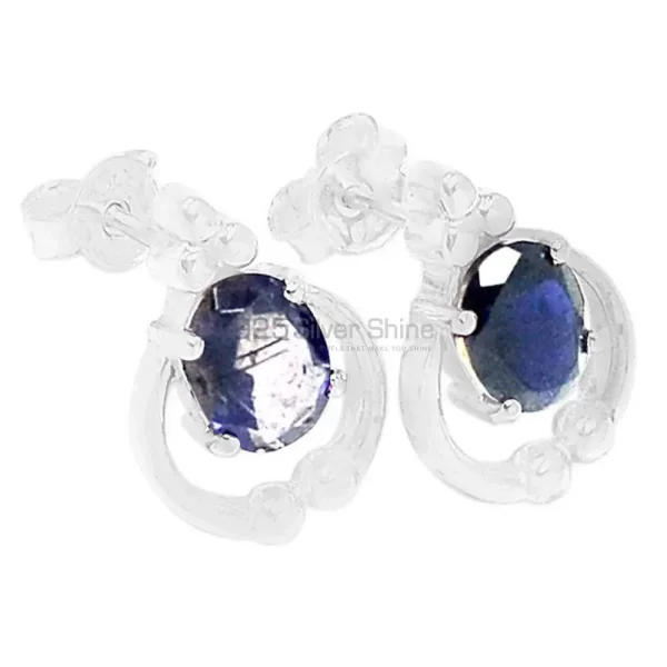 Natural Iolite Gemstone earrings Exporters In 925 Sterling Silver Jewelry 925SE417