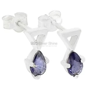 Natural Iolite Gemstone earrings In Solid 925 Silver 925SE469