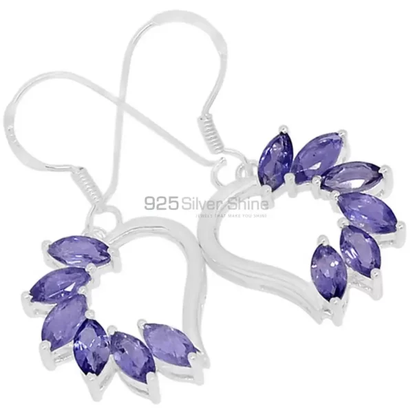 Natural Iolite Gemstone earrings Wholesaler In 925 Sterling Silver Jewelry 925SE411