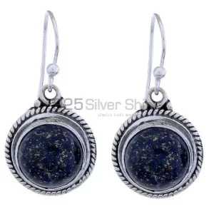Natural Lapis Gemstone earrings Exporters In 925 Sterling Silver Jewelry 925SE1198