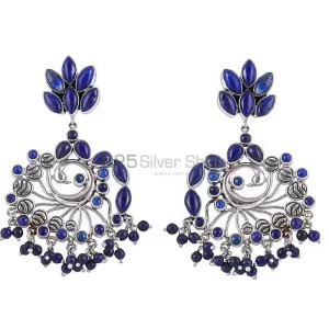Natural Lapis Lazuli Peacock earring In 925 Sterling Silver Jewelry 925SE11