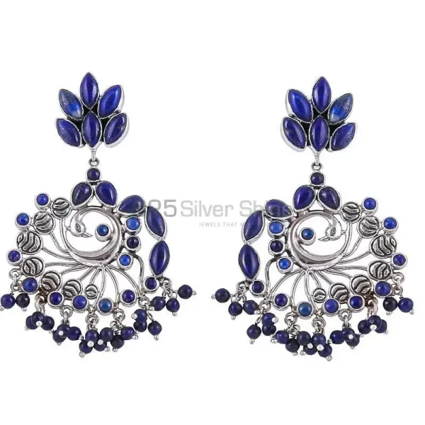 Natural Lapis Lazuli Peacock earring In 925 Sterling Silver Jewelry 925SE11