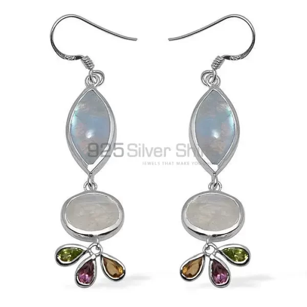 Natural Multi Gemstone earrings Exporters In 925 Sterling Silver Jewelry 925SE1049