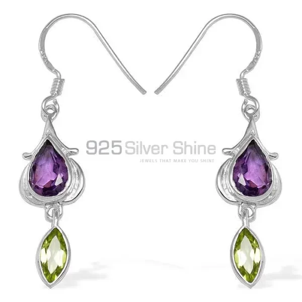 Natural Multi Gemstone earrings In Solid 925 Silver 925SE1101