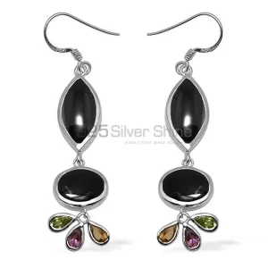 Natural Multi Gemstone earrings Manufacturer In 925 Sterling Silver Jewelry 925SE1052
