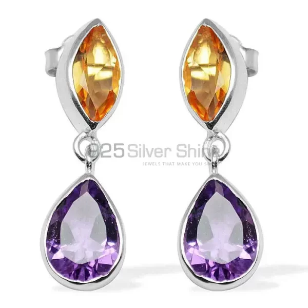 Natural Multi Gemstone earrings Suppliers In 925 Sterling Silver Jewelry 925SE1125