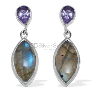 Natural Multi Gemstone earrings Suppliers In 925 Sterling Silver Jewelry 925SE888