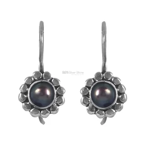Natural Pearl Gemstone earrings In Fine 925 Sterling Silver 925SE235