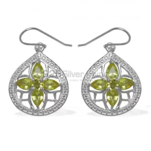 Natural Peridot Gemstone earrings In Fine 925 Sterling Silver 925SE946