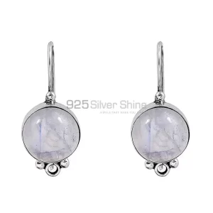 Natural Rainbow Moonstone earring In Fine Silver Jewelry 925SE132