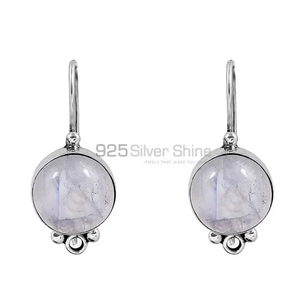 Natural Rainbow Moonstone earring In Fine Silver Jewelry 925SE132