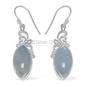 Natural Rainbow Moonstone earrings In 925 Sterling Silver 925SE861
