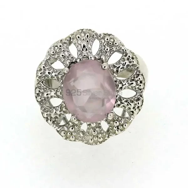Natural Rose Quartz Gemstone Ring In 925 Sterling Silver 925SR018-1
