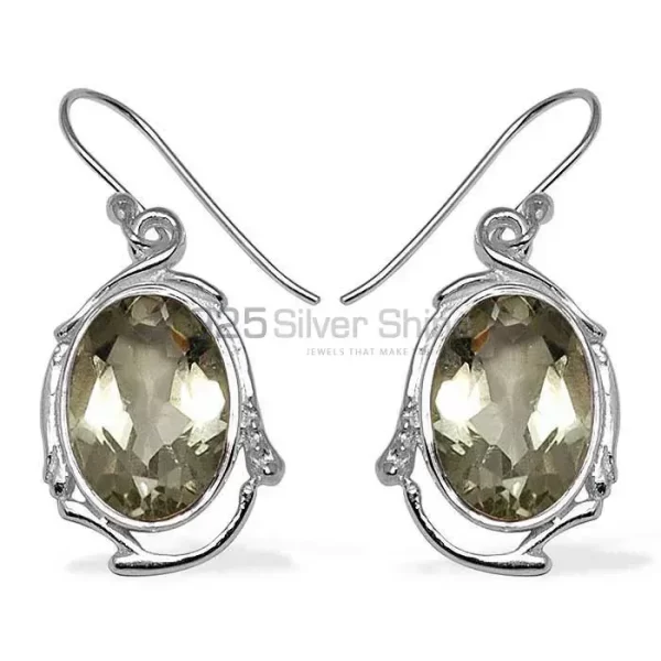 Natural Smoky Quartz Gemstone earrings In Solid 925 Silver 925SE785