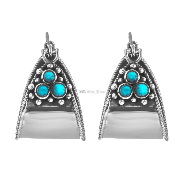 Natural Turquoise Gemstone earring In 925 Sterling Silver Jewelry 925SE188
