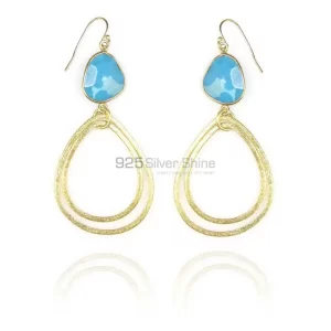 Natural Turquoise Gemstone earrings Exporters In 925 Sterling Silver Jewelry 925SE1952